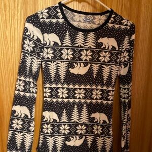 NWOT Old Navy Thermal Shirt, Blue and White, Sz XS